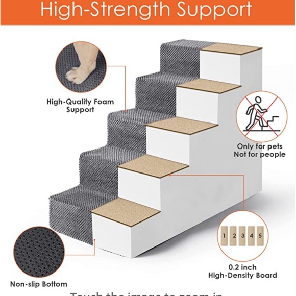 BRAND NEW- Dog Stairs for Small Dogs, 5-Step Dog Stairs for High Beds and Couch - Picture 2 of 7